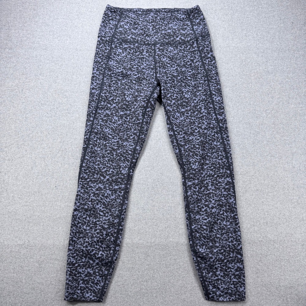 Varley Lets Go Running‎ Leggings Sz S Ebony Blue Cheetah Print High Rise Pockets